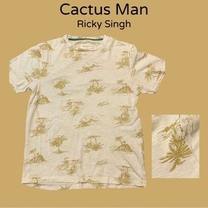 2 for $13 -Cactus Man by Ricky Singh Men’s “Palm Tree” Tee- EUC- Small